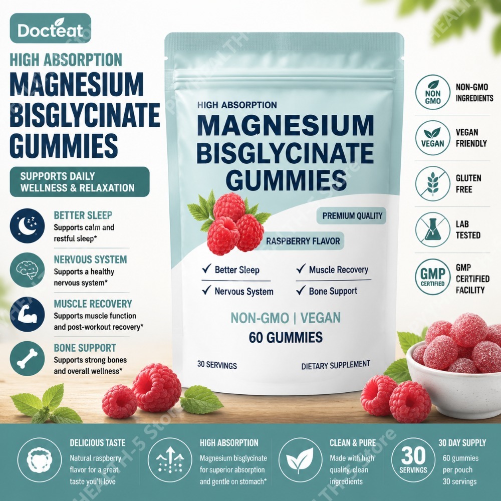 Nutrition & Fitness Hub - High Absorption Magnesium Bisglycinate Gummies, Vegan,