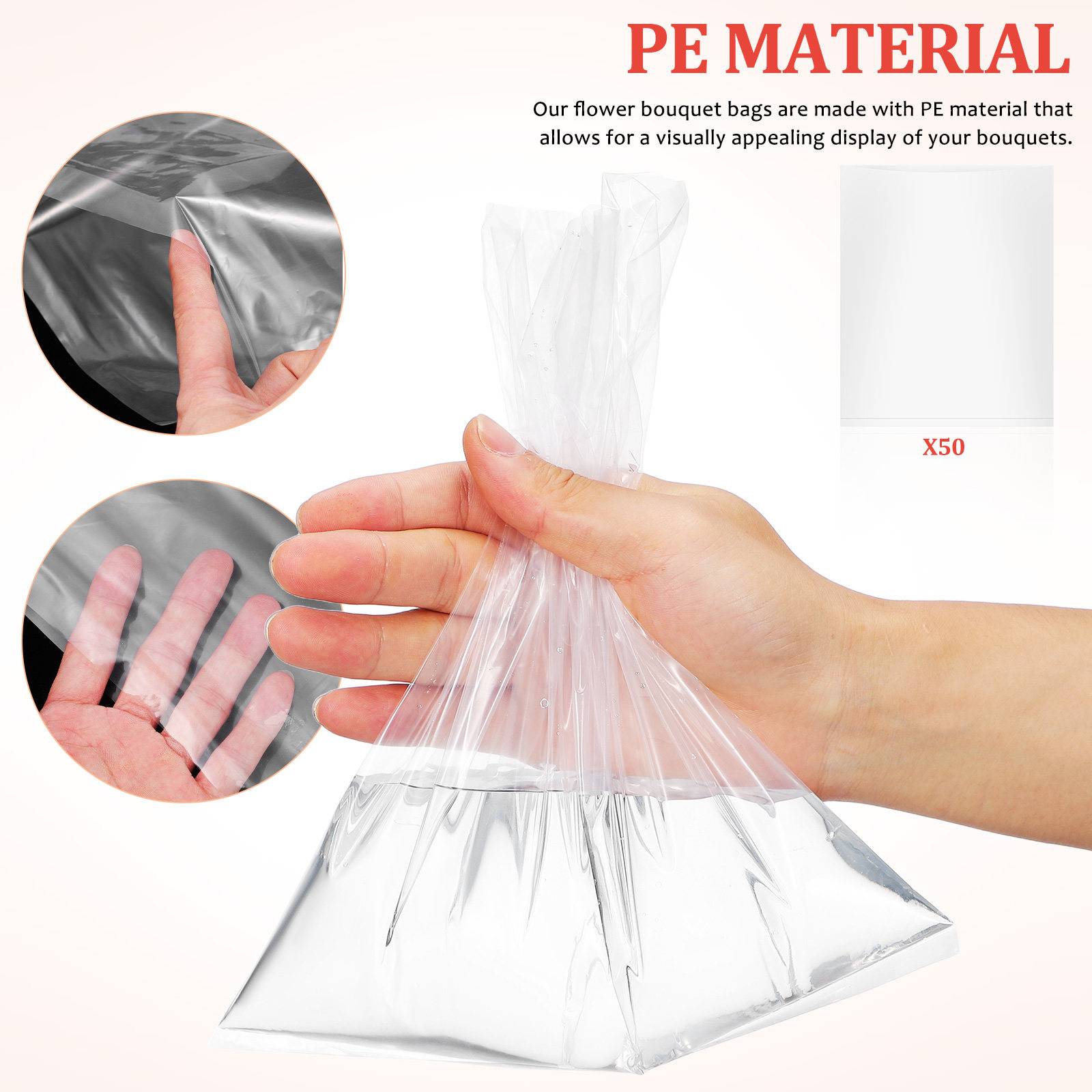 50pcs Flower Bags Plastic Fres - Nutrition & Fitness Hub review and price