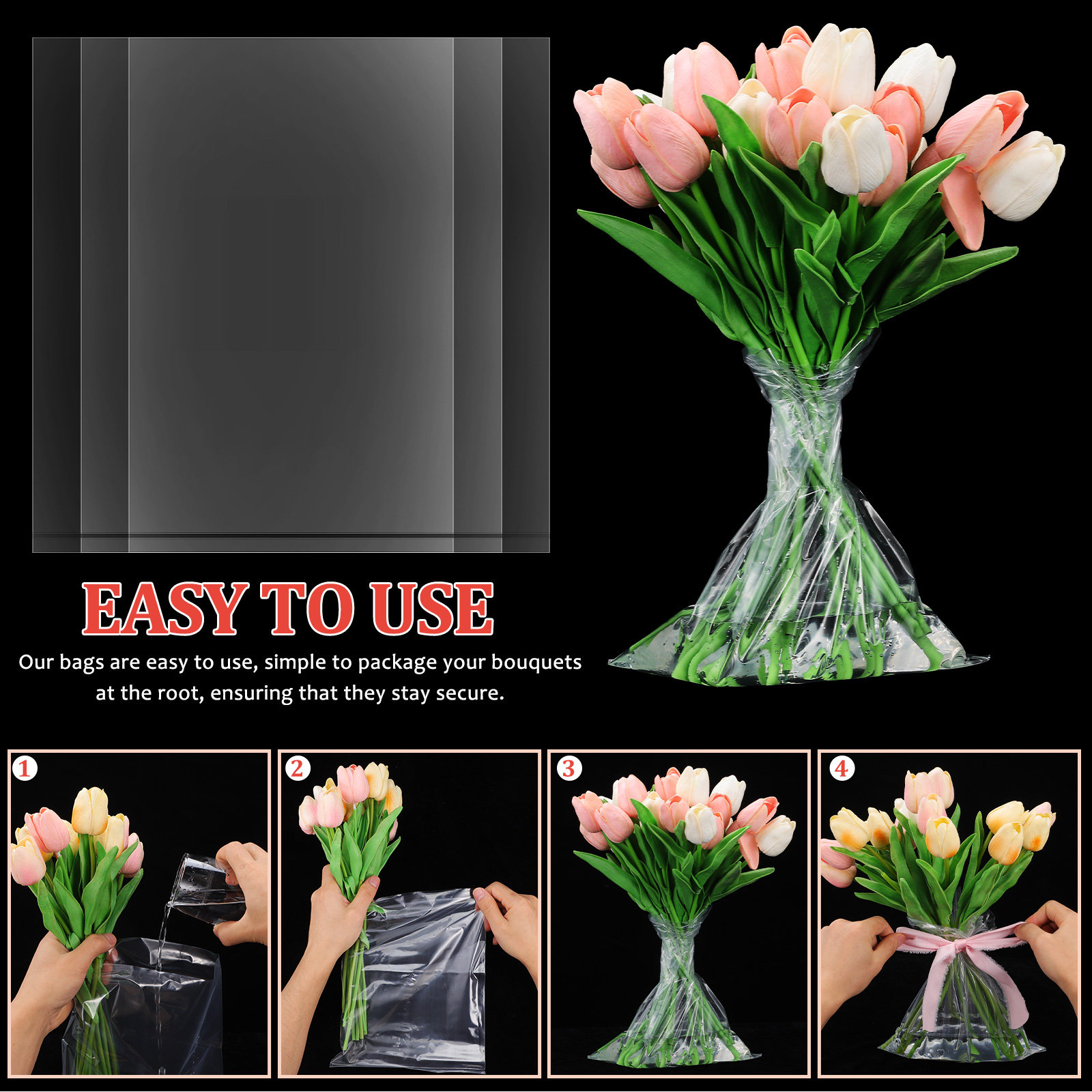 50pcs Flower Bags Plastic Fres - Nutrition & Fitness Hub review and price