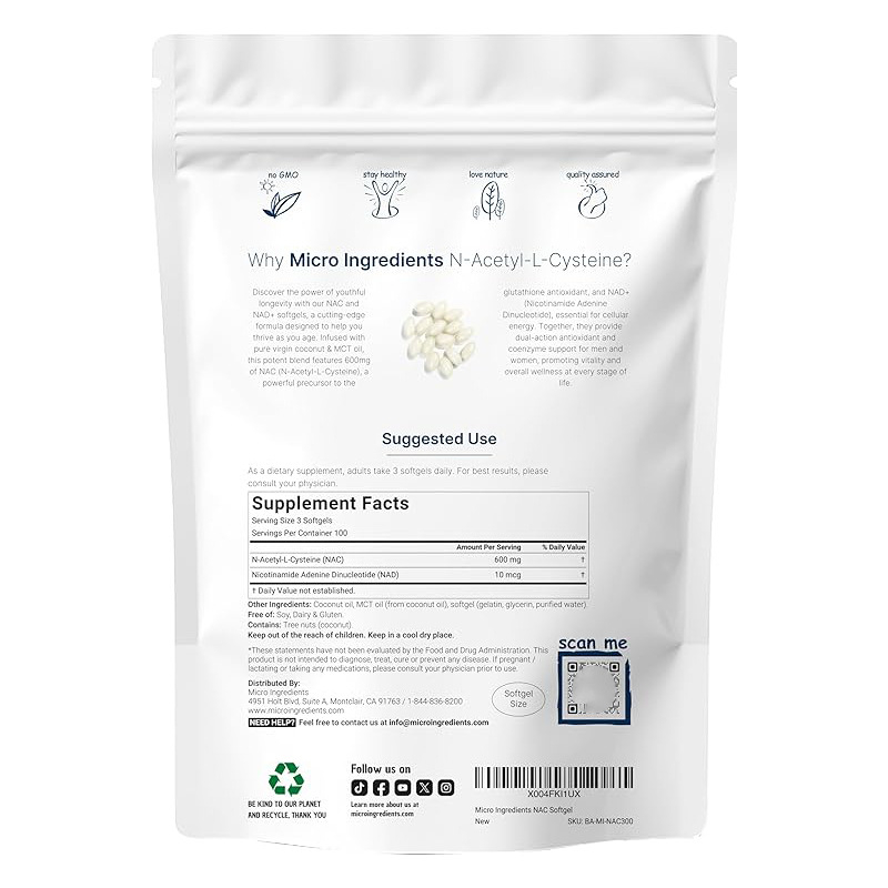 NAC 600mg Softgels with NAD+ C - Mct Oil Coconut review and price