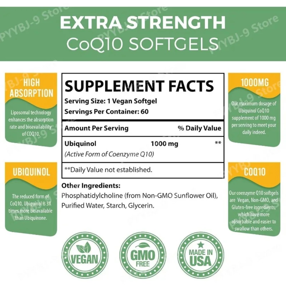 CoQ10 Ubiquinol 1000mg Vegan S - Coq10 Ubiquinol Softgel review and price